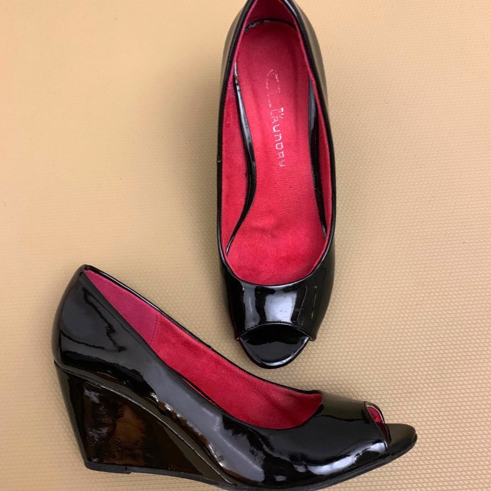 Chinese Laundry Patent Wedge Heels